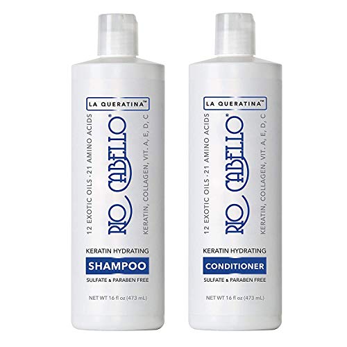 Sulfate-Free Hydrating Keratin Shampoo and Conditioner Set for Dry Hair 16 oz