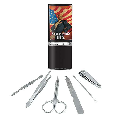 Superman Vote for Lex Stainless Steel Manicure Pedicure Grooming Beauty Care Travel Kit