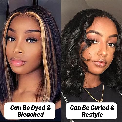 SUPERNOVA V Part Bob Wig Human Hair Upgrade U Part Wig No Leave Out No Sew in V Part Half Wigs Clip In No Lace Glueless Straight Bob Wig For Women 10 Inch - Image 5