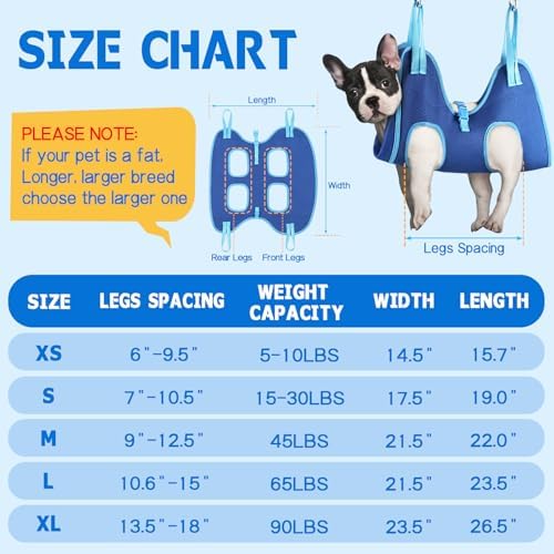 Adjustable Pet Grooming Hammock Kit for Dogs and Cats with Nail Clippers - Image 6