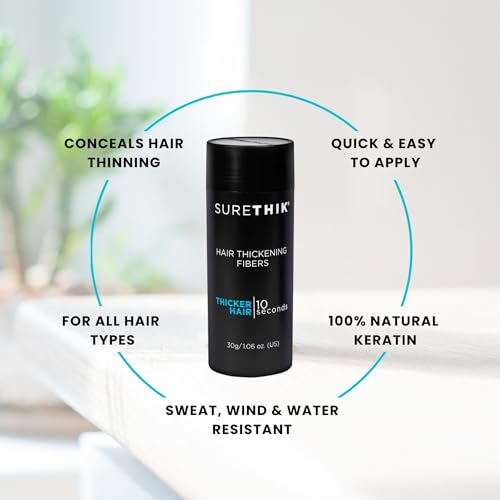 SURETHIK 30g Grey Hair Building Fibers for Instant Volume Thinning Hair Men Women - Image 3