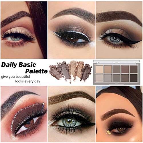 Sweet Mint 10 Colors Eyeshadow Palette, 2Pcs Smooth Matte Eyeshadow Makeup Palette, High Pigmented, Blendable Long Lasting Neutral Eye Palette with Professional Eyeshadow Brush (04and05) - Image 2