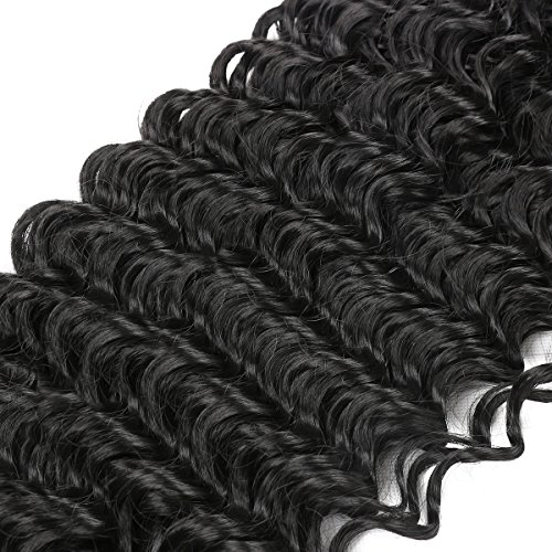 Synthetic Curly Clip in Hair Extensions Double Weft Full Head Deep Wave Hair Pieces Heat Resistance Thick Deep Wave Clip In 7 Pieces(24" Deep Wave, 1B Natural Black) - Image 6