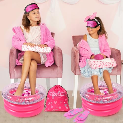 Tacobear Kid Foot Spa & Nail Art Kit, Foot Spa Day Girl Stuff, Massage Foot Soak Pool and Nail Dryer, Girl Gift for 5 6 7 8-12 Year Old Toys, Christmas Birthday Gifts for Children - Image 6