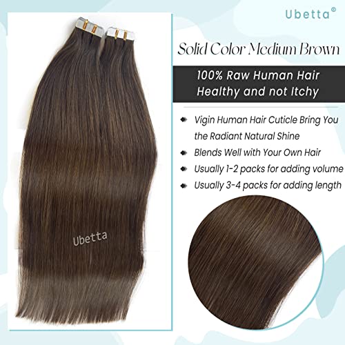 Tape in Hair Extensions,Real Human Hair Tape in Extensions, Brown Hair Extensions Human Hair Tape ins for Women, 20 Pieces Tape in Hair Extensions Remy Human Hair, 22 Inch Double Sided Tape Hair - Image 4