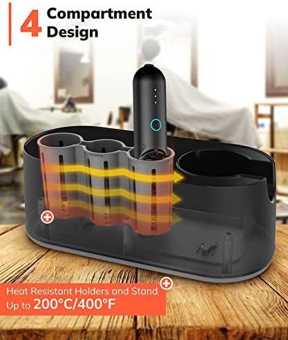 TASALON Black 3-in-1 Hair Dryer Holder and Organizer Mount for Wall or Countertop - Image 4