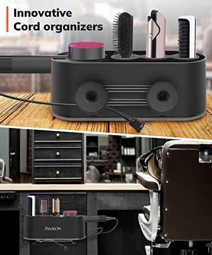 TASALON Black 3-in-1 Hair Dryer Holder and Organizer Mount for Wall or Countertop - Image 5