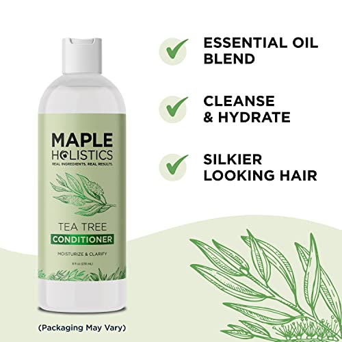 Tea Tree Conditioner 8 Fl Oz with Scalp Scrubber Brush for Healthy Hair Care - Image 6