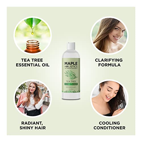 Tea Tree Conditioner 8 Fl Oz with Scalp Scrubber Brush for Healthy Hair Care - Image 8