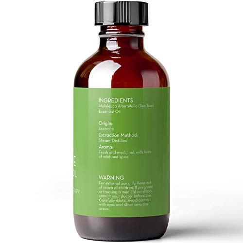 Tea Tree Essential Oil, 4 Fl Oz with Dropper - Undiluted Therapeutic Grade for Your Face, Skin, Hair and Diffuser - 100% Pure Melaleuca Oil for Acne, Toenails - by Pure Body Naturals - Image 7