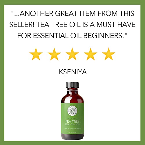 Tea Tree Essential Oil, 4 Fl Oz with Dropper - Undiluted Therapeutic Grade for Your Face, Skin, Hair and Diffuser - 100% Pure Melaleuca Oil for Acne, Toenails - by Pure Body Naturals - Image 5