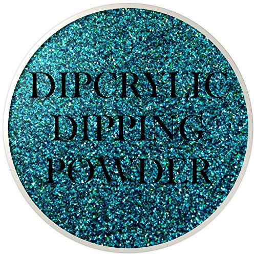 Teal Sparkling 1oz Dipping Powder Jar for Professional Nail Art - Image 3