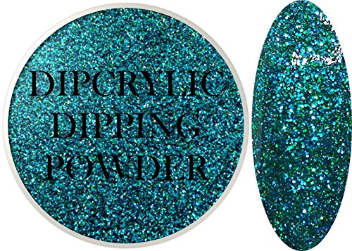 Teal Sparkling 1oz Dipping Powder Jar for Professional Nail Art