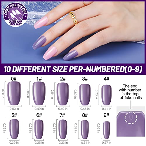 Teenitor Medium Coffin Press On Nails, 12 Color Press On Coffin Nails Set, 288pcs Glossy Press On Nails Coffin Glue On Nails Medium Length, Press On Nails with Glue - Image 7