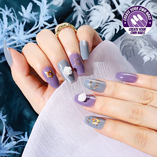 Teenitor Medium Coffin Press On Nails, 12 Color Press On Coffin Nails Set, 288pcs Glossy Press On Nails Coffin Glue On Nails Medium Length, Press On Nails with Glue - Image 4
