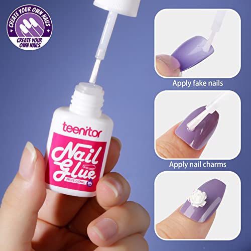 Teenitor Medium Coffin Press On Nails, 12 Color Press On Coffin Nails Set, 288pcs Glossy Press On Nails Coffin Glue On Nails Medium Length, Press On Nails with Glue - Image 3