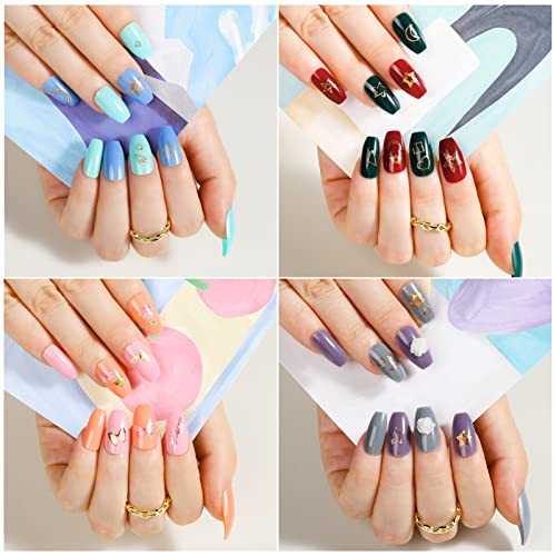 Teenitor Medium Coffin Press On Nails, 12 Color Press On Coffin Nails Set, 288pcs Glossy Press On Nails Coffin Glue On Nails Medium Length, Press On Nails with Glue - Image 5