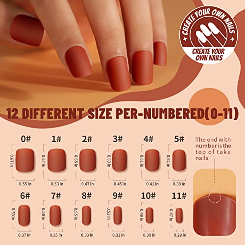 Teenitor Press on Nails Short,576pcs Matte Square Short Fake Nails with Nail Glue, Glue on Nails,24 Colors - Image 7