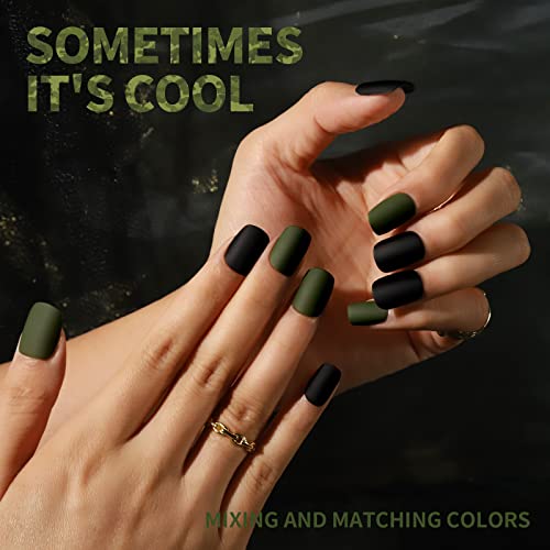 Teenitor Press on Nails Short,576pcs Matte Square Short Fake Nails with Nail Glue, Glue on Nails,24 Colors - Image 5