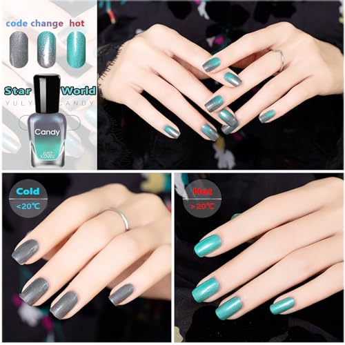 Temperature Change Gel Nail Polish Set for DIY Manicure, Nail Art Gel Polish Long-Lasting Nail Gel Nail Polish - Quick Dry Nail Polish Without UV Lamp (3 Colors Set 7ml) - Image 3