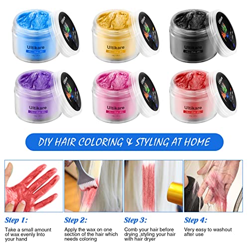 Ultikare Washable Red Hair Dye Wax for Kids, 3.4 Fl Oz, Available in 6 Vibrant Colors - Image 3