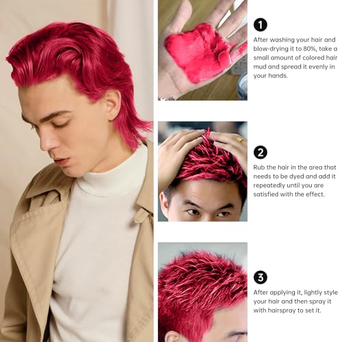 Temporary Washable Hair Color Wax Set 4 Colors for Adults & Kids Cosplay Parties - Image 6