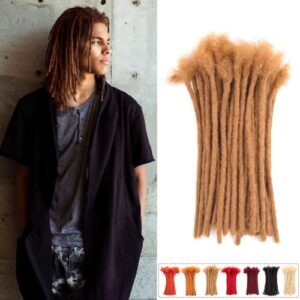 Teresa Small 0.4cm and Medium 0.8cm Width 100% Human Hair Dreadlock Extensions for Men/Women/Kids Permanent Dread Locs Human Hair Can be Dyed and Bleached(8 Inch-70Strands,Dark Brown Color,#30)