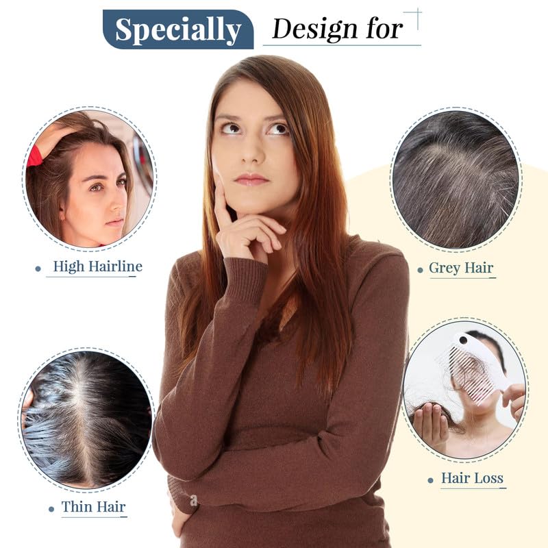 TESS 12 Inch Chocolate Brown 100% Human Hair Topper for Thinning Hair, 150% Density - Image 6