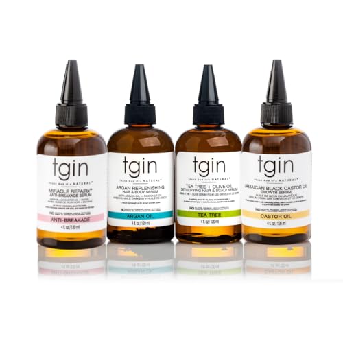 Tgin Hydrating Hair Serum Set 4 x 4 oz Bottles for Moisturized Hair