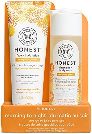 The Honest Company 2-in-1 Cleansing Shampoo + Body Wash and Face + Body Lotion Bundle | Gentle for Baby | Naturally Derived | Citrus Vanilla Refresh, 18.5 fl oz