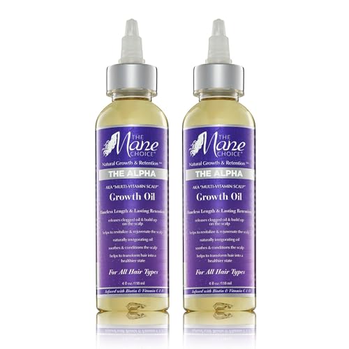 The Mane Choice Alpha Multi-Vitamin Scalp Nourishing Hair Growth Oil, Helps Stimulate, Revitalize & Soothe, Scalp Oil with Biotin, & Vitamin C, 4 oz, Pack of 2