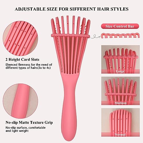 Tinashe Detangling Hair Brush Set,Detangler Brush for Curly Hair,Detangler Brush with Wide Tooth Brush, Rat Tail Comb for Parting,Detangling Brush for Natural Curly Dry Thick Straight Long Hair - Image 3