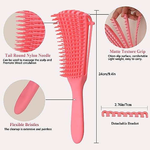 Tinashe Detangling Hair Brush Set,Detangler Brush for Curly Hair,Detangler Brush with Wide Tooth Brush, Rat Tail Comb for Parting,Detangling Brush for Natural Curly Dry Thick Straight Long Hair - Image 2