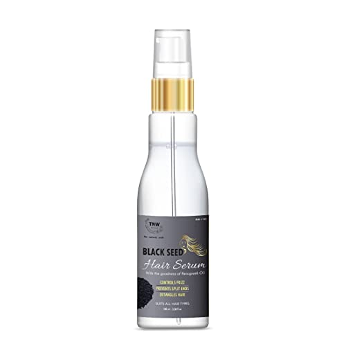Tnww-The Natural Wash Black Seed Hair Serum for Frizzy & Unmanageable Hair Gives Smooth Silky Touch & Instant Shine And Softness Enriched with Fenugreek & Essential Oils 100ml (Serum)