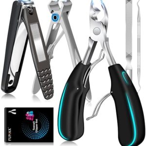 Toenail Clippers for Ingrown or Thick Toenails, Professional Podiatrist Toe Nail Clippers for Seniors Men Adult, Heavy Duty Nail Clippers for Large Big Thick Nails, 5 in 1 Nail Clipper Set