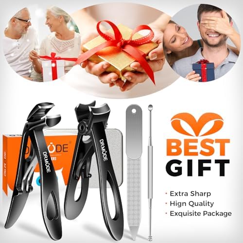 Toenail Clippers for Thick Nails for Seniors, Angled Head Large Toe Nail Clippers with Catcher,Heavy Duty Fingernail Clippers with Wide Opening Nail Cutter Men & Women, Black - Image 7
