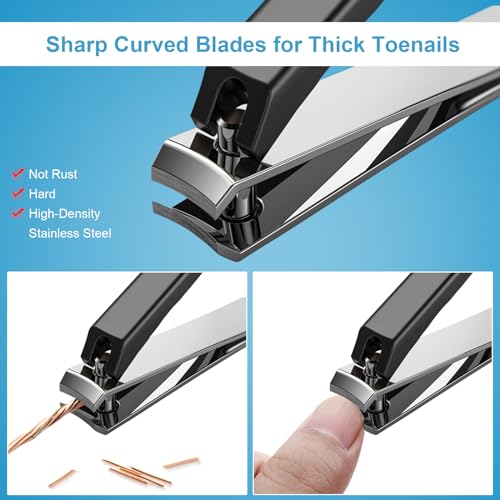 Toenail Clippers, Toe Nail Clippers for Thick Nails, Have Duty Nail Clipper Fingernail Clippers for Thick Nails,Seniors, Men, Women, Super Sharp Curved Blade Grooming Tool - Image 3