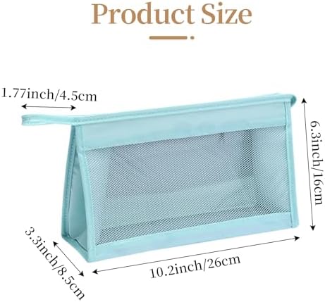 Toiletry Bag for Women, Cosmetic Makeup Bag Portable Travel Pouch Make Up Organizer Bag for Toiletries, Brushes, Travel Essentials (Blue) - Image 2