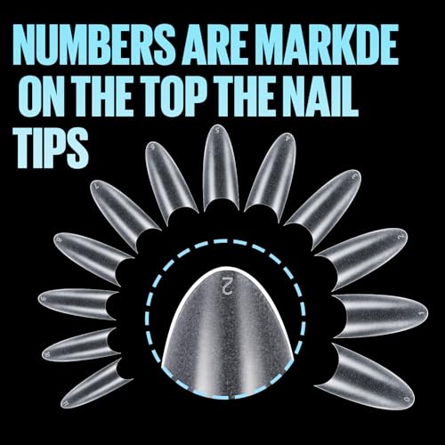 TOMICCA 360pcs Long Oval Matte Soft Gel Nail Tips Half Cover False Nails 15 Sizes - Image 3