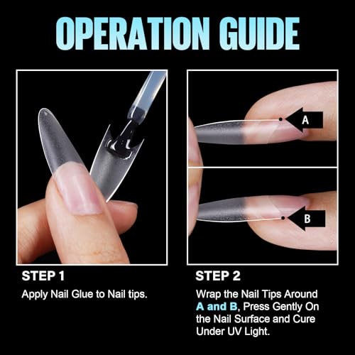 TOMICCA 360pcs Long Oval Matte Soft Gel Nail Tips Half Cover False Nails 15 Sizes - Image 6