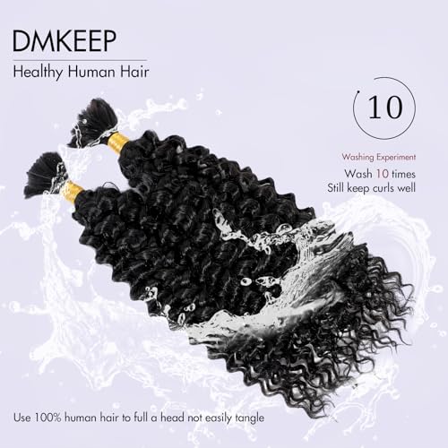 Top Grade Water Wave Human Braiding Hair 2 Bundles 100g Human Hair Braiding Hair No Weft Bulk Human Hair for Braiding Hair Extensions Jet Black 18 Inch - Image 4