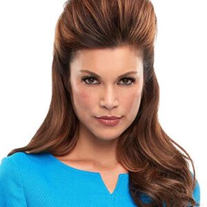 Top This 16 Inches Long Color 4 Darkest Brown - Jon Renau Wigs Remy Human Hair Topper Women's Monofilament Clip In Crown Volumizer Top Piece