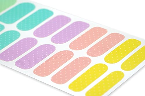TOUGH GIRLS | Nail Polish Strips | 20 Stylish Strips | Brighter, Thicker, Tougher | Includes Cuticle Stick, Nail File, & Nail Wipes (Sunday Pastels & Dots - Matte) - Image 3