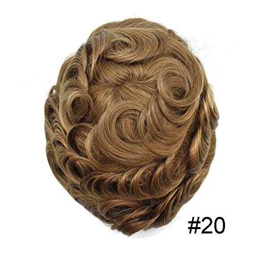 Toupee for Men Hair Replacement Systems Thin Skin Mens Toupee Full PU Injection Mens Brazilian Human Hairpiece Male Prothesis Wig Units Black Brown Grey Color (LIGHT ASH BLONDE 20#) - Image 2