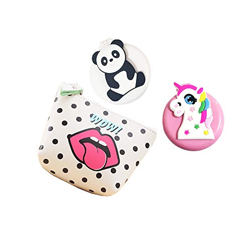 Travel Hair Brush, Mini Compact Mirror with Panda Printed Massage Comb for Kids Toddlers Girls, Small Pocket Mirror - Image 4