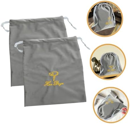 Travel Hair Dryer 3pcs Hair Dryer Storage Bag Blow Dryer Hair Dryer Bag Hair Dryer Attachments Storage Bag for Hair Dryer Drawstring Bag Fabric Classic Travel Makeup Brush Bag - Image 3