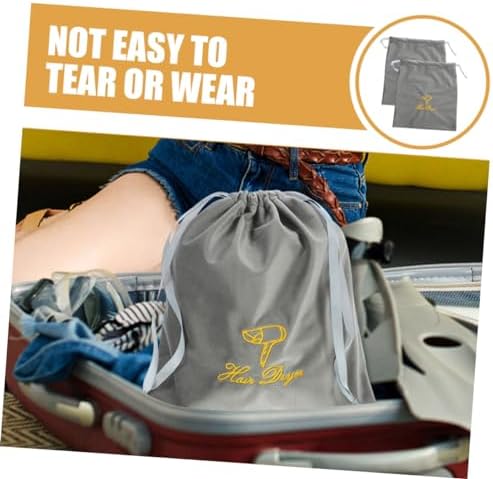 Travel Hair Dryer 3pcs Hair Dryer Storage Bag Blow Dryer Hair Dryer Bag Hair Dryer Attachments Storage Bag for Hair Dryer Drawstring Bag Fabric Classic Travel Makeup Brush Bag - Image 4