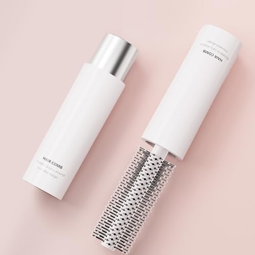 Travel Round Brush for Women,Men-Small Round Brush for Styling,Blow Drying-Travel Size Hair Brush with Nylon Bristles-Mini Round Brush for Bangs Curly Thin Short Hair(White) - Image 8