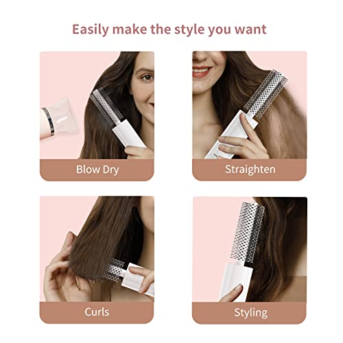 Travel Round Brush for Women,Men-Small Round Brush for Styling,Blow Drying-Travel Size Hair Brush with Nylon Bristles-Mini Round Brush for Bangs Curly Thin Short Hair(White) - Image 6