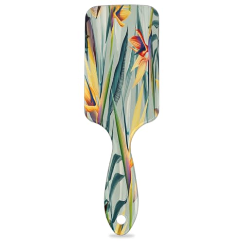 Tropical Flower Pattern Hairbrush Durable Comb Protection Against Static Electricity for Men and Women Great Wet Dry Hair Hairbrush Everyday Brush for Long Thick Thin Curly